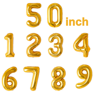 Fungram Popular America Slim 50 pulgadas oro <span class=keywords><strong>Super</strong></span> gran número globos decoración de fiesta de cumpleaños 0-9 globos de helio globos de aluminio - Product Image 2