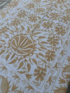 Handmade Canvas Cotton Suzani <b>Quilt</b> Floral Embroidered Soft <b>Bedspread</b> Bohemian Bedroom Decor - Product Image 2