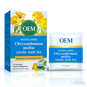 ชาสมุนไพร OEM ดอกเก๊กฮวย โกจิเบอร์รี่ เมล็ดขี้เหล็ก ผสมฮันนี่ซัคเคิล บรรจุ 20 ซองชา ซองละ 2.5 กรัม บรรจุกล่องมาตรฐาน CGMP - Product Image 1