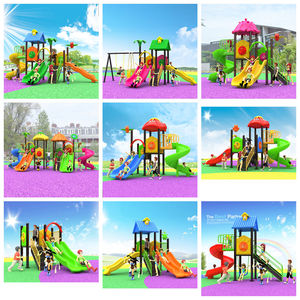 Encourage l'interaction sociale et la croissance physique : Grands toboggans côte à côte pour aires de jeux extérieures multi-niveaux pour garderies - Product Image 4