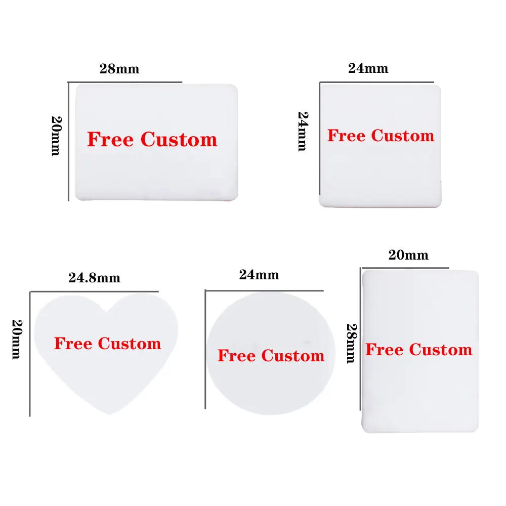 Free Film Impresso Foto Personalizada Beads Crie seus próprios grânulos Focal Rectangle Square Round Heart Custom Silicone Focal Beads