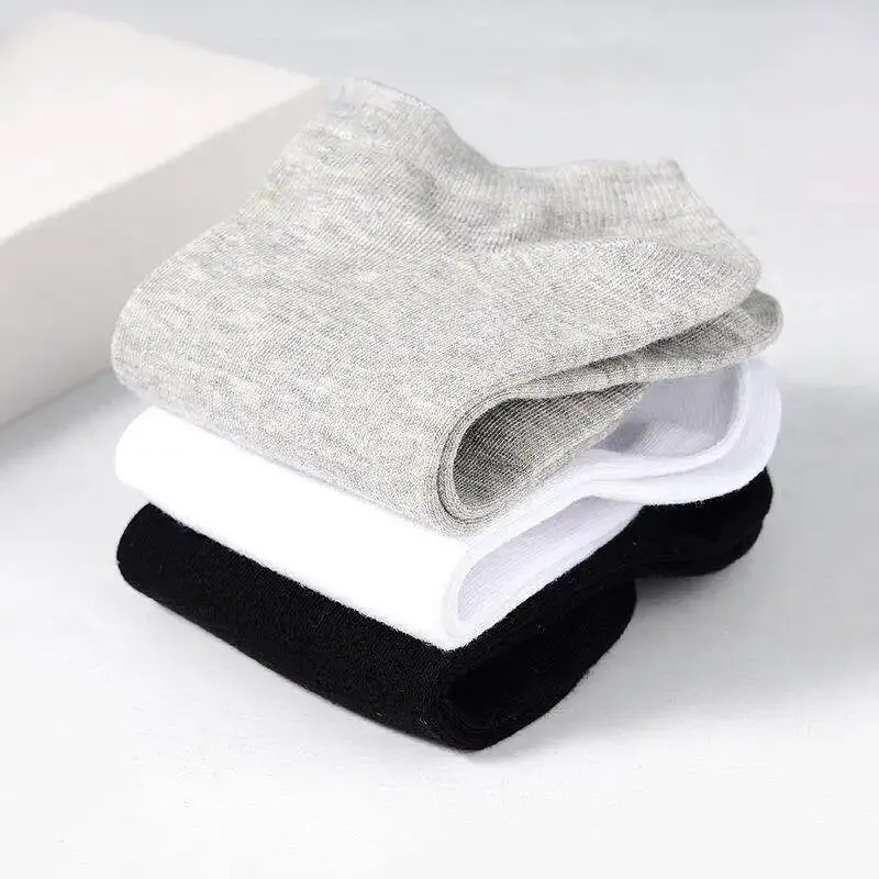 Herren Knöchelsocken solide Farbe schwarz weiß grau atmungsaktiv Baumwolle Sport Unisex hochwertig Frühjahr Sommer männliche kurze Socken