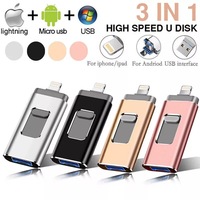 Unidad flash USB 3,0 de alta velocidad de 64GB de doble uso para computadora móvil y teléfono Compatible con Apple y Android