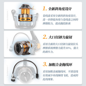 รอกตกปลา Tingtao แบบหมุน 4 แกน ตัวเรือนอะลูมิเนียมอัลลอยด์ อัตราทดเกียร์ 5.1:1 ใช้ได้ทั้งมือซ้ายและมือขวา - Product Image 5