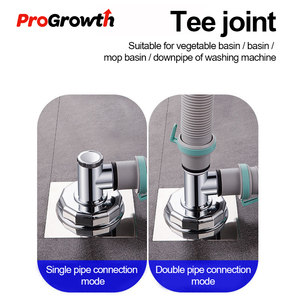 Ống Nối Chữ T Cho Máy Giặt Ống Thoát Nước Chống Tràn Nước Chống Mùi Cho Cống Thoát Nước Sàn Mạ Điện - Product Image 3