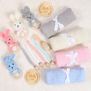 Cadeau de grossesse cadeaux maman première fois pour les femmes Parents à mâcher Animal hochet jouet ensemble Op maman papa cadeau ensemble idée pour bébé douche - Product Image 1