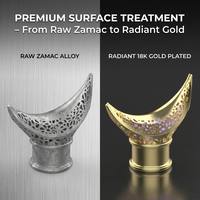 Tapa de Fragancia Lunar Perforada de Zamac, Galería de Metalistería, Acabado Mate Gunmetal Personalizado, Selección OEM, Sin Inventario