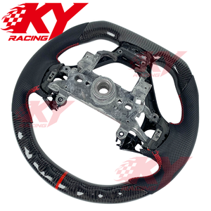 อุปกรณ์ตกแต่งภายในรถยนต์สำหรับ Honda Civic รุ่นที่ 9 Si LFR Type R ปี 2012-2015 พวงมาลัยคาร์บอนไฟเบอร์แบบกำหนดเองพร้อมไฟ LED แสดงรอบเครื่องยนต์ สไตล์รถแข่ง - Product Image 3
