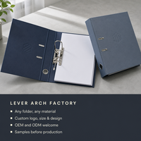 Classeur à levier A4 OEM avec logo personnalisé, mécanisme à levier métallique, directement de l'usine