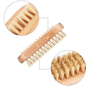 Tırnak sanat temizleme fırçası pedikür aracı doğal bambu ahşap tırnak toz fırçası çift yan yumuşak domuzu kıl tırnak temizleme fırçası - Product Image 3