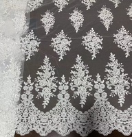 Tissu en dentelle de tulle brodé haute couture pour mariée, tissé 100 % polyester léger, pour robes de mariée, accessoires et chaussures