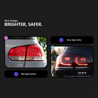 LKS 12V Nouveau feu arrière LED 6000K pour VW Golf 6 Mk6 avec animation de signal dynamique, feu stop arrière et marche arrière