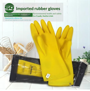 Жаропрочные желтые перчатки для уборки дома, мытья посуды и работы, водонепроницаемые защитные перчатки общего назначения - Product Image 6