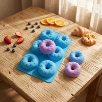 Moule en silicone rond pour donuts Star Heart Factory, style nordique, qualité alimentaire, outil de pâtisserie pour desserts, expédition immédiate