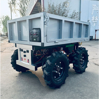 Chariot tout-terrain télécommandé à quatre roues motrices en acier inoxydable JUNCHI 400 kg avec élévateur hydraulique pour usage domestique 500 W – Nouveau