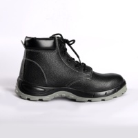 Vente en gros à bas prix Chaussures de sécurité de jogging de sécurité en cuir gaufré à bout en acier coupe moyenne