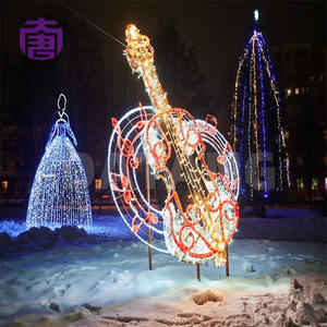 Lumières LED 3D en forme d'instruments de musique pour décorations de Noël et du Nouvel An, pour festivals et fêtes - Product Image 4