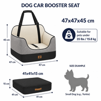Siège auto pour petits chiens, siège surélevé pour animaux de compagnie avec accès au ceinture de sécurité et base antidérapante, siège auto pour chiens et chats en voyage