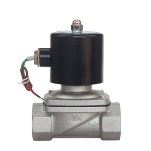 Válvula solenoide de bola de 2 vías DN32 2W-320-32 de acero inoxidable normalmente cerrada para alta temperatura, AC220V, para agua, aceites y aire, OEM - Product Image 1
