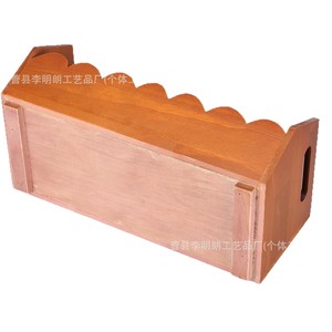Wooden Storage <b>Basket</b> Rectangle With Handle Wave Shape For Home Office Kitchen <b>Bathroom</b> Organization - Product Image 2