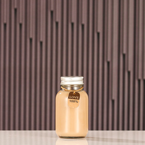 Botellas de Vidrio Transparentes Redondas Vacías al por Mayor de 150ml-500ml para Leche/Zumo/Té/Bebidas con Tapa de Plástico Apilables y Portátiles - Product Image 3