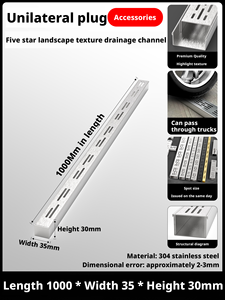 Best-selling 304 stainless steel drain channels, U-channels, and kitchen drain grate accessories - Product Image 2