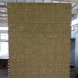 100mm High Quality Fireproof Metal Rock Wool <strong>Sandwich</strong> <strong>Panels</strong> for Warehouse <strong>Roofing</strong> and Wall Insulation in Engineering Projects - Product Image 6