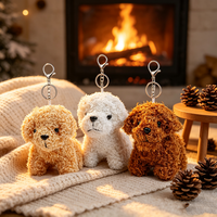 Porte-clés en peluche Kawaii, pendentif en forme de personnage mignon avec nœud brodé, breloque de sac de dessin animé pour accessoires de sac à dos