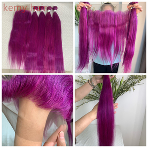 Vente en gros paquets de cheveux vierges brésiliens cuticule violette à vagues profondes alignée <span class=keywords><strong>couleur</strong></span> fantaisie pour le vendeur d'utilisation de fête des femmes noires - Product Image 4
