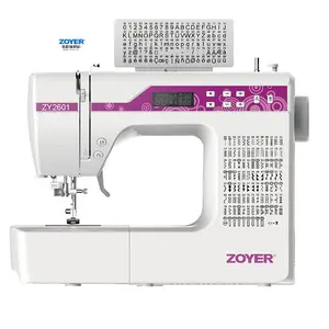 Zoyer ZY2601 mesin jahit domestik, mesin jahit portabel kecepatan tinggi dengan operasi mekanis dan jahitan kunci formasi Mini rumah tangga