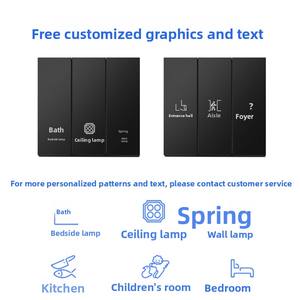 Panneau de commande intelligent personnalisé Zigbee Tmall Genie WiFi compatible Xiao Ai Tong Xue, édition sans fil, verre PVC - Product Image 3