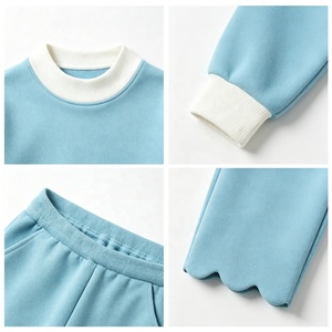 Tiaose Set 2 Pezzi per Bambine: <span class=keywords><strong>Felpa</strong></span> Tinta Unita Stile Macaron e <span class=keywords><strong>Pantaloni</strong></span> con Orlo Smerlato, Outfit Quotidiano per Primavera e Autunno - Product Image 4