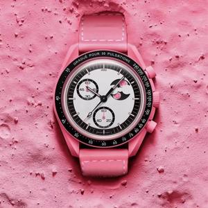 Montres à quartz de luxe <span class=keywords><strong>Moonswatch</strong></span> pour hommes, haute qualité, chronographe étanche, bracelet en plastique, céramique, cuir, design en carton - Product Image 6