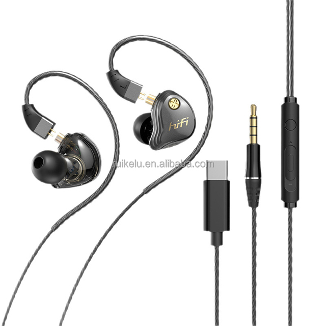 SE10 Wired Type-C 3.5mm Port Hifi Bass In-Ear Phone Earphones&Headphones for Studio/Livestream/Gaming 1.2m Detachable Headphones