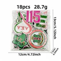 Patch Bordir Hijau Kustom AKA Sorority, Emblem Bordir Huruf Persaudaraan Wanita, Dapat Disetrika