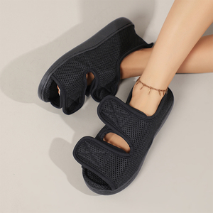 <strong>Women</strong> Comfy Adjustable <strong>Orthopedic</strong> Slides <strong>Sandals</strong> Two Strap Open Toe Diabetic Shoes Medical Slippers - Product Image 2