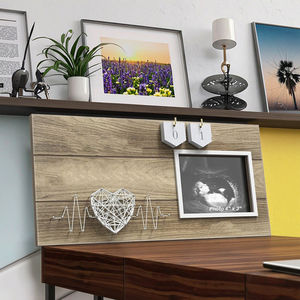 Cadre de compte à rebours de grossesse de nouvelle maman-Affichage de photos de sonogramme <span class=keywords><strong>en</strong></span> bois avec suivi de progression hebdomadaire - Product Image 3