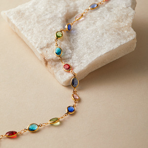 Collar <span class=keywords><strong>de</strong></span> Gargantilla con Cuentas <span class=keywords><strong>de</strong></span> Cristal <span class=keywords><strong>de</strong></span> Colores Chapado en Oro <span class=keywords><strong>de</strong></span> 18K, Estilo Boho Arcoíris, Joyería <span class=keywords><strong>de</strong></span> Verano para Mujer, Estilo INS - Product Image 4