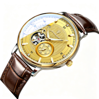 Montre automatique de plongée vintage, cadran noir mat, mouvement mécanique, bracelet en cuir, lunette argentée, montre-bracelet de luxe hommage