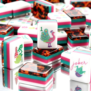 Ensemble de Mahjong américain de collection à motif léopard, 166 designs uniques, coffret de collection, cadeau rare, Mahjong d'intérieur écologique pour - Product Image 1
