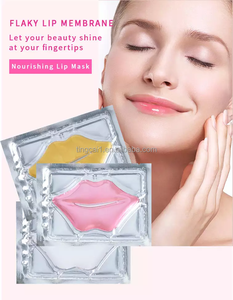 Korea grosir pribadi label logo alami organik Vegan kolagen hidrogel pelembab <span class=keywords><strong>Pink</strong></span> lembar bibir masker tidur massal - Product Image 4