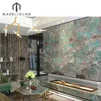 High-End Luxe Custom Brazilië Steen Backlit Amazon Groen Quartite Marmeren Plaat Voor Aanrecht En Tafel Tops