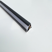 Profilé en aluminium diffuseur pour bande LED en V sans soudure, avec rail de montage pour armoires, escaliers, murs, profilé à lentille courbée