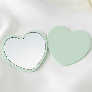 Miroir de poche miniature personnalisé avec logo, forme de cœur noir, miroir cosmétique féminin personnalisé - Product Image 6