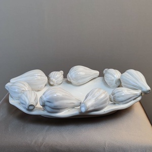 Plat vert <span class=keywords><strong>de</strong></span> fruits et fleurs en céramique <span class=keywords><strong>frais</strong></span> <span class=keywords><strong>de</strong></span> conception unique du fabricant professionnel pour la maison et la fête quantité minimale <span class=keywords><strong>de</strong></span> commande 20 pièces - Product Image 1