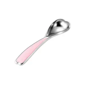 Cuchara de helado de aleación de zinc con forma de corazón, color rosa, regalo