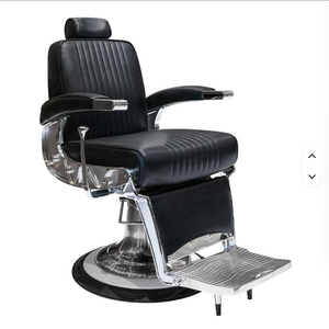 Fauteuil de Barbier Hydraulique de Luxe Rétro pour Salon de Coiffure, Inclinable, pour Coupe de Cheveux, Toilettage et Massage, en Cuir, Idéal pour Usage en Salle de Sport - Product Image 1