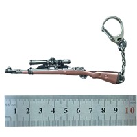 Mini porte-clés mousqueton modèle pistolet 98K en alliage, design artistique moderne écologique, impression numérique pour garçons et gamers