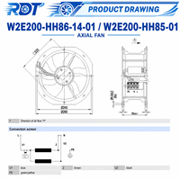 Ventilateur de refroidissement pour machines industrielles W2E200-HH85-01 AC 230V 85W 0.29/0.35A 2550/2800RPM, unité de remplacement pour équipement de ventilation axiale