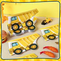 Assiettes en papier de camion de construction directe d'usine pour les fêtes d'anniversaire assiette moderne de 10x8.8 pouces